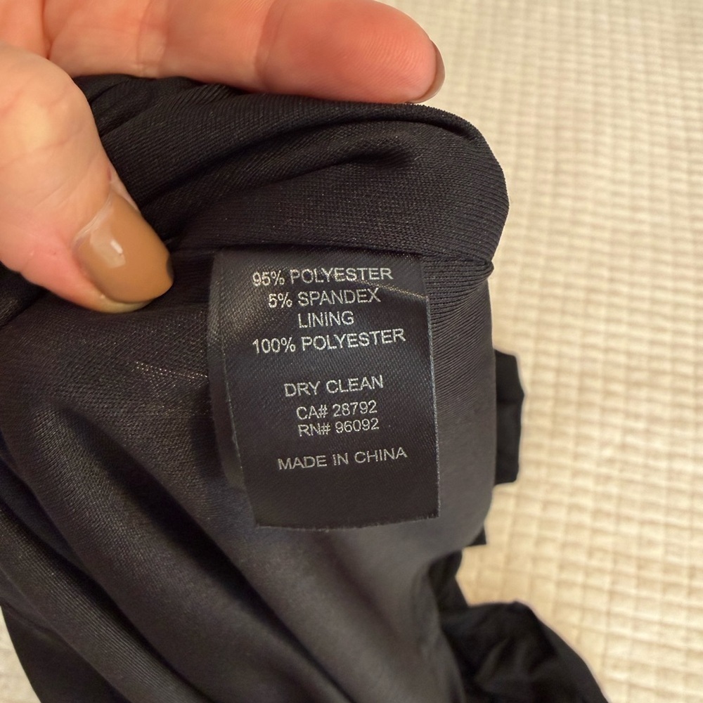 Katherine Barclay Womens Black Textured Mini Gathered Waist Dress Sz 10 - Picture 4 of 5